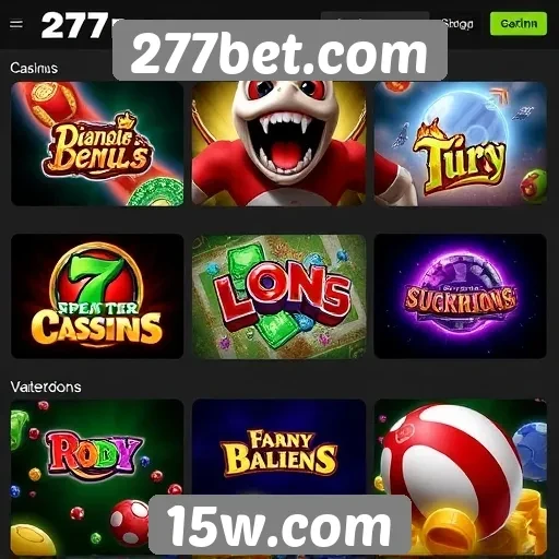 Diversidade de jogos disponíveis em 277bet.com